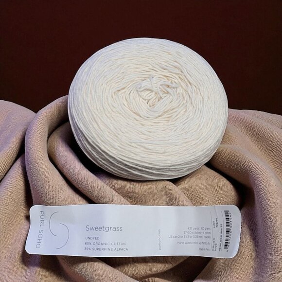 Purl Soho Heirloom White Sweetgrass Undyed Cotton / Alpaca Yarn - Picture 2 of 2